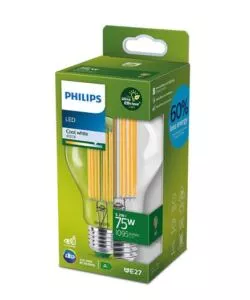 Lampadina led a goccia philips trasparente 5,2w 4000k, e27